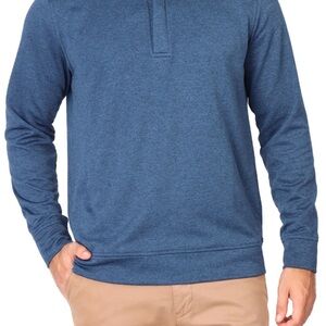 TailorByrd Luxe Textured Performance Quarter-zip indigo blue size small